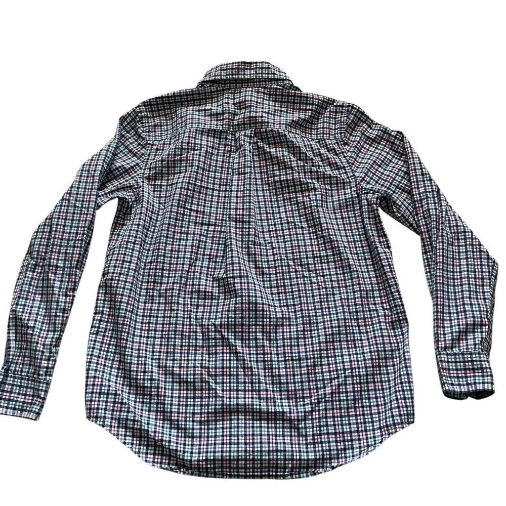 Ralph Lauren Junior plaid blue pink button up long sleeve shirt large (14-16)